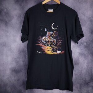 Vintage 90s Native American End of the Trail 3D puff print shirt